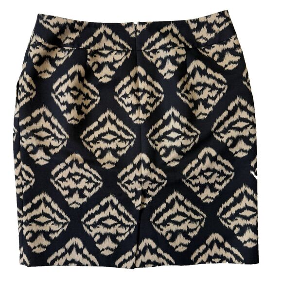 Talbots Collection Cotton/Silk Blend Skirt, Black & Tan, 12 - Picture 2 of 8